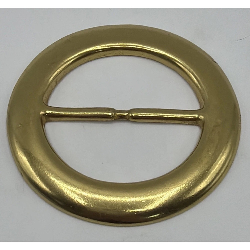 Vintage 1970's Solid Brass 3" Scarf Ring / Slide Buckle.